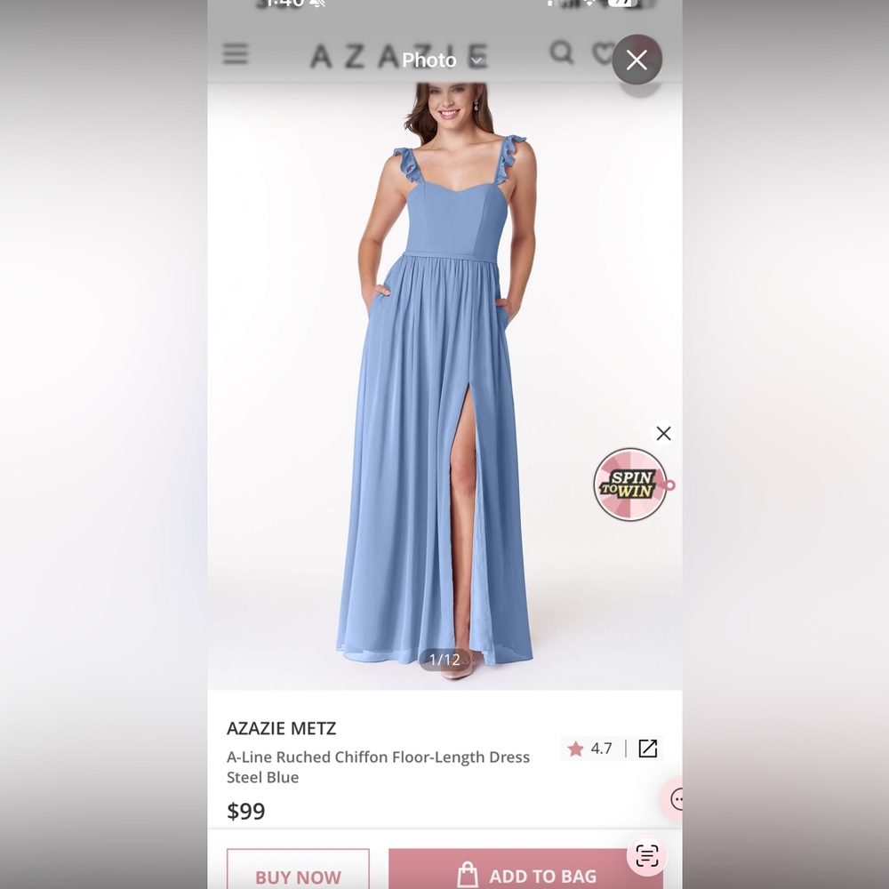 Azazie Light Blue Dress